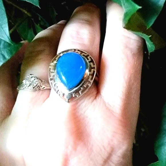 Unknown Jewelry - COPY - 🔹️ Sterling Silver Blue Chalcedony Statement Ring